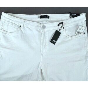 Kut From The Kloth Catherine Boyfriend White Denim Jeans Size 20W NWT